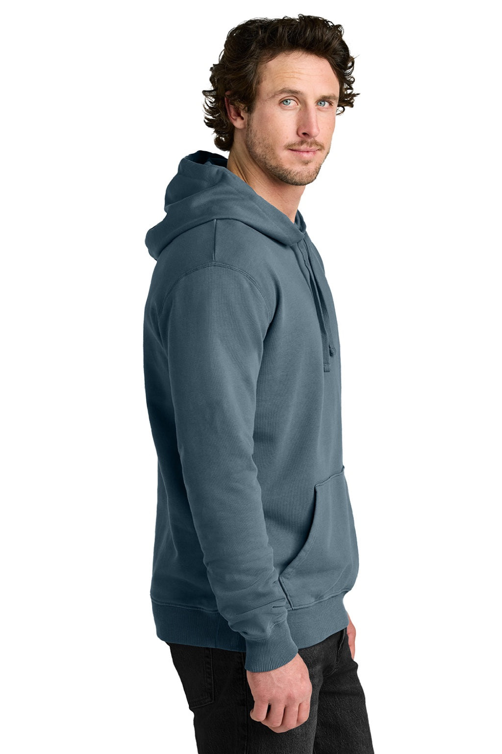 Mens Organic Cotton Fleece Hooded Sweatshirt Hoodie - Vintage Blue - COMING SOON