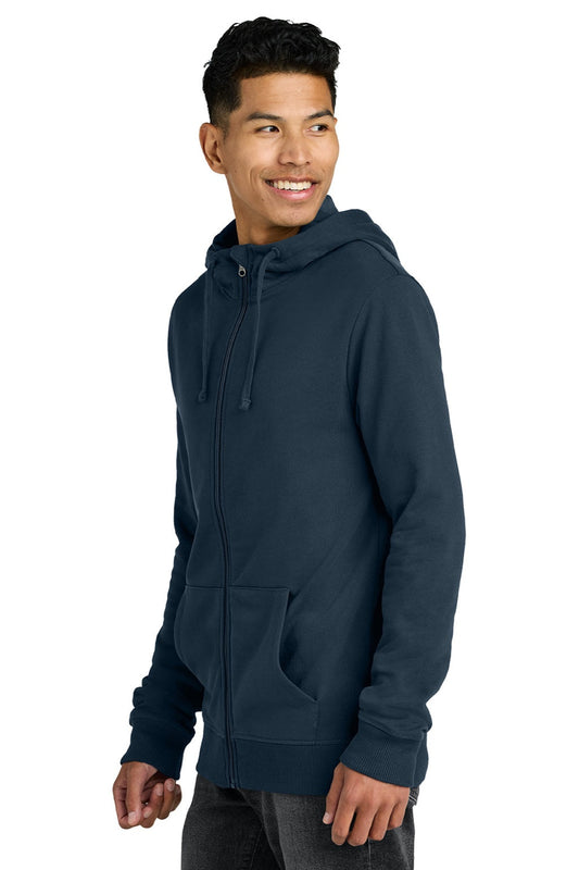 Mens Organic Cotton Fleece Full Zip Hooded Sweatshirt Hoodie - Dress Blue - COMING SOON