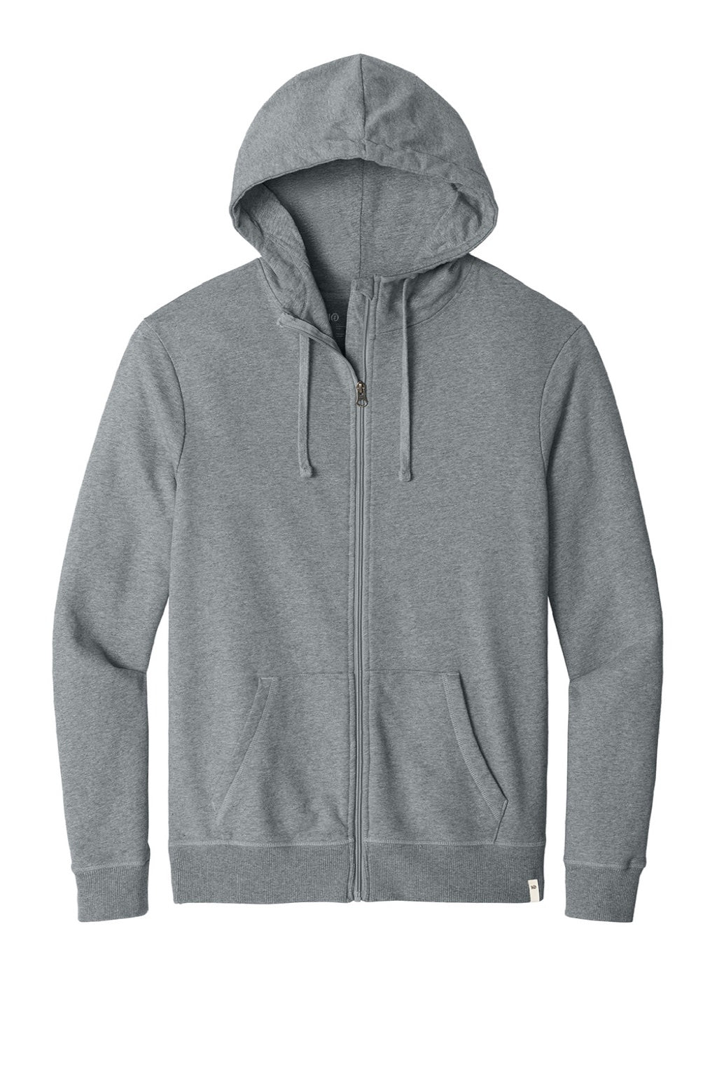 Mens Organic Cotton Fleece Full Zip Hooded Sweatshirt Hoodie - Heather Grey - COMING SOON
