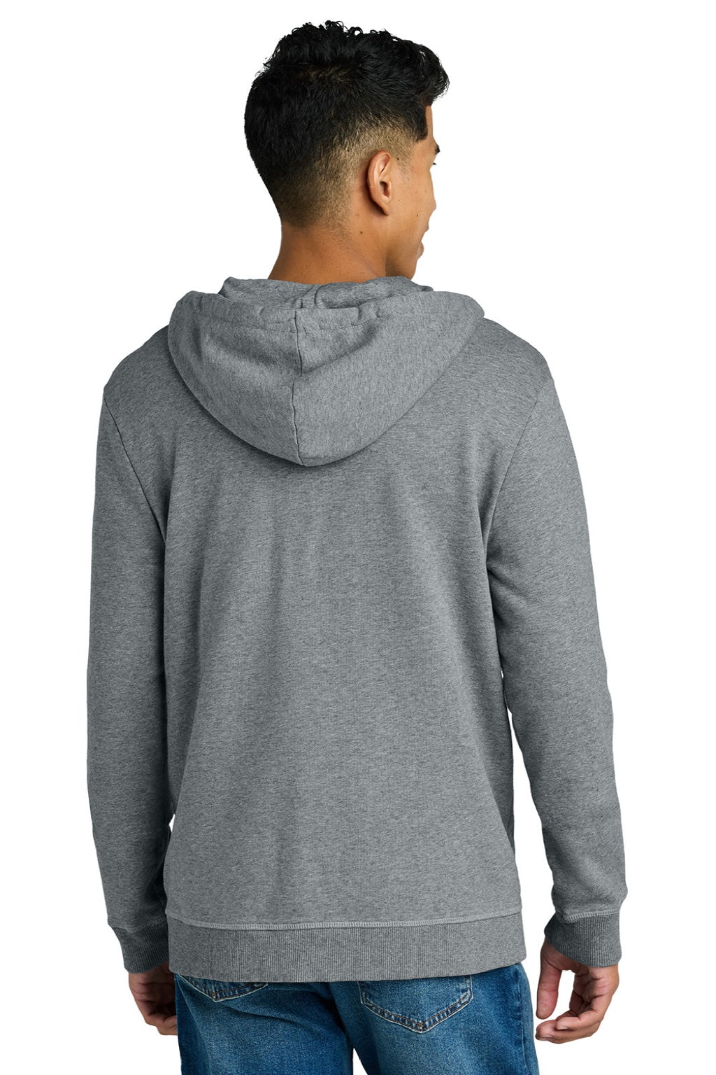 Mens Organic Cotton Fleece Full Zip Hooded Sweatshirt Hoodie - Heather Grey - COMING SOON
