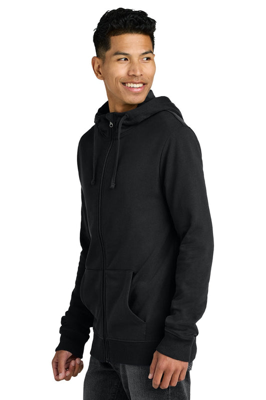 Mens Organic Cotton Fleece Full Zip Hooded Sweatshirt Hoodie - Meteorite Black - COMING SOON