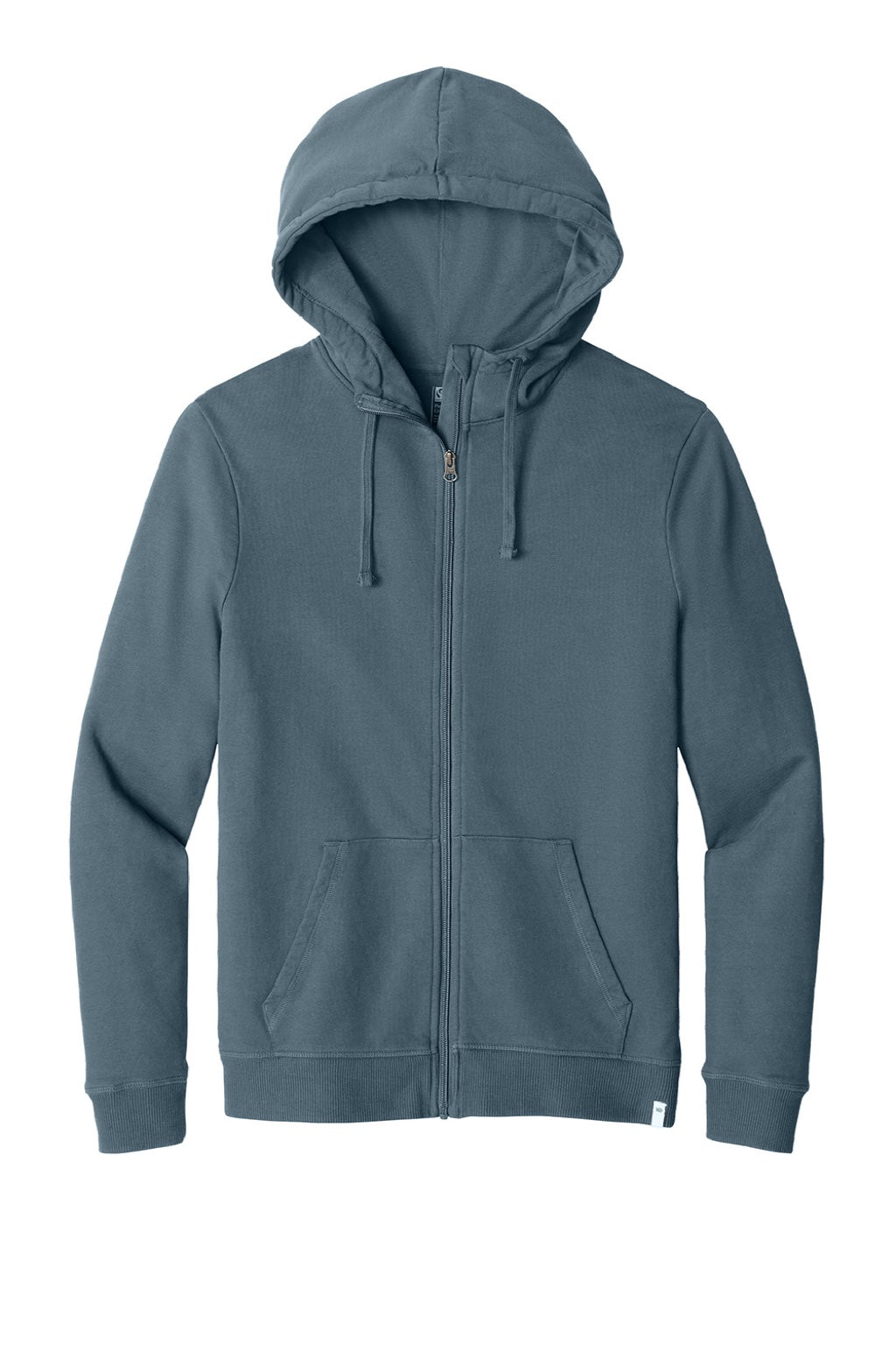 Mens Organic Cotton Fleece Full Zip Hooded Sweatshirt Hoodie - Vintage Blue - COMING SOON