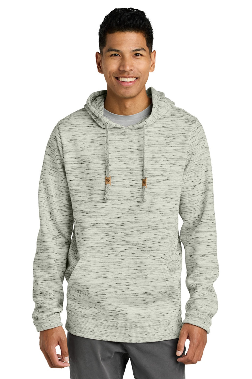 Mens Space Dye Fleece Hooded Sweatshirt Hoodie - High Rise Grey Space Dye - COMING SOON