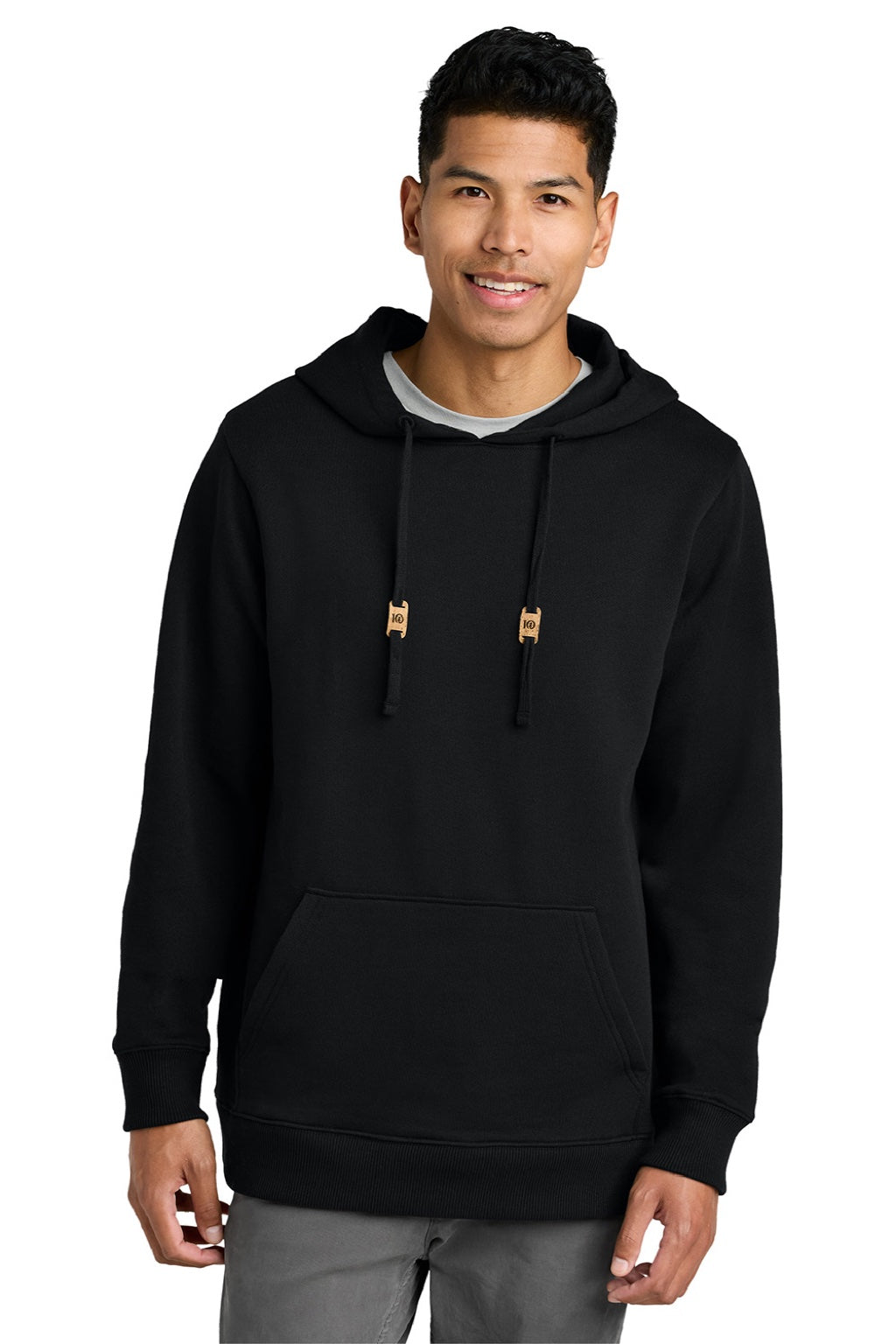 Mens Space Dye Fleece Hooded Sweatshirt Hoodie - Meteorite Black - COMING SOON