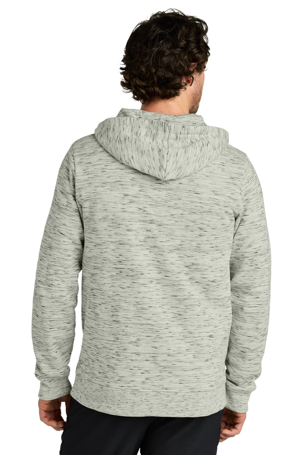 Mens Space Dye Fleece Full Zip Hooded Sweatshirt Hoodie - High Rise Grey Space Dye - COMING SOON