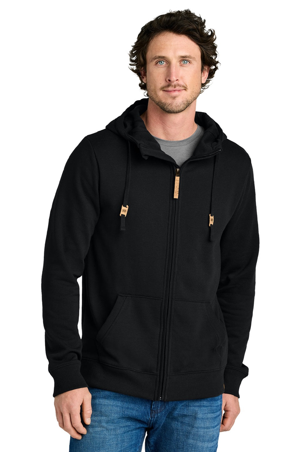 Mens Space Dye Fleece Full Zip Hooded Sweatshirt Hoodie - Meteorite Black - COMING SOON