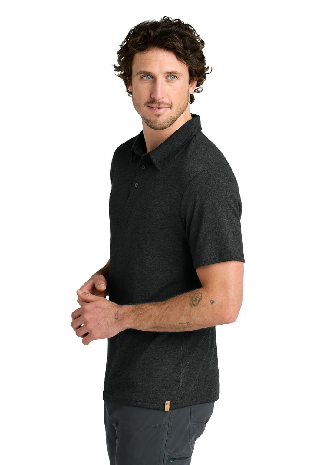 Mens TreeBlend Short Sleeve Polo Shirt - Heather Meteorite Black - COMING SOON