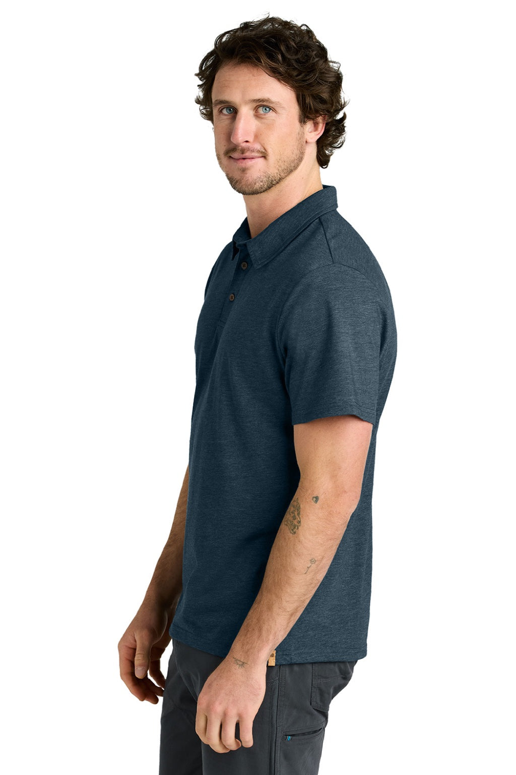 Mens TreeBlend Short Sleeve Polo Shirt - Heather Moonlit Ocean Blue - COMING SOON