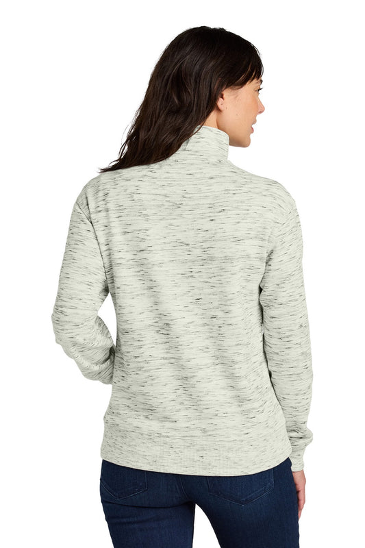 Womens Space Dye Fleece 1/4 Zip Sweatshirt - High Rise Grey Space Dye - COMING SOON