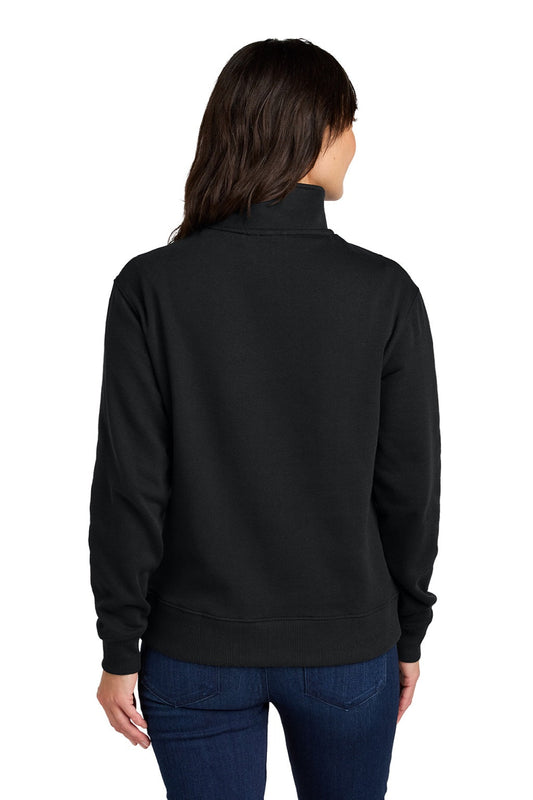 Womens Space Dye Fleece 1/4 Zip Sweatshirt - Meteorite Black - COMING SOON