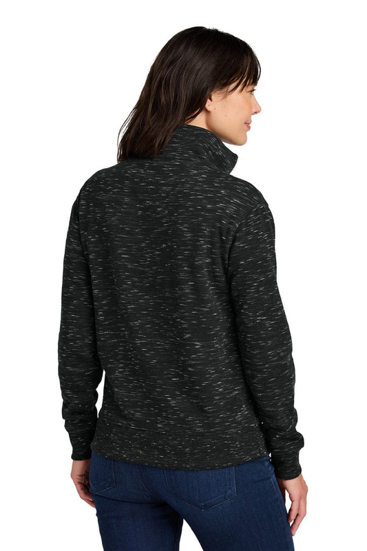 Womens Space Dye Fleece 1/4 Zip Sweatshirt - Meteorite Black Space Dye - COMING SOON
